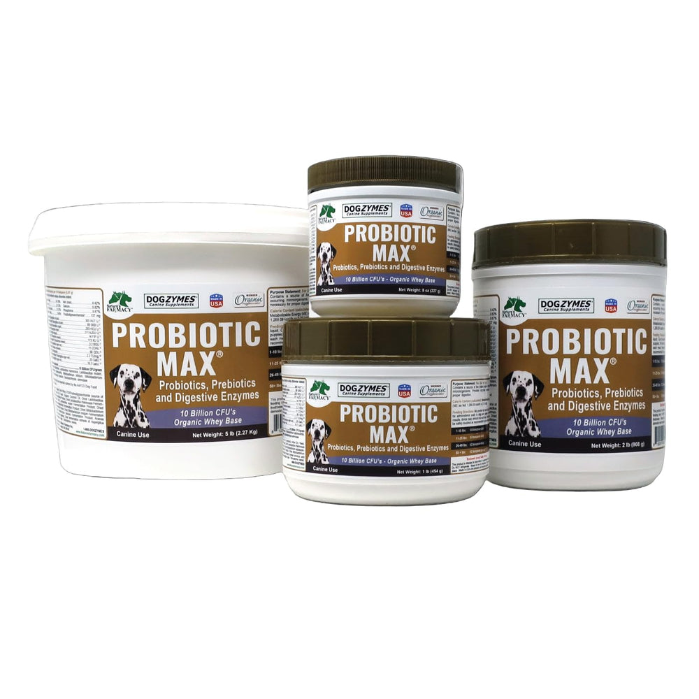 Dogzymes Probiotic Max scoop filled with powder for meals
