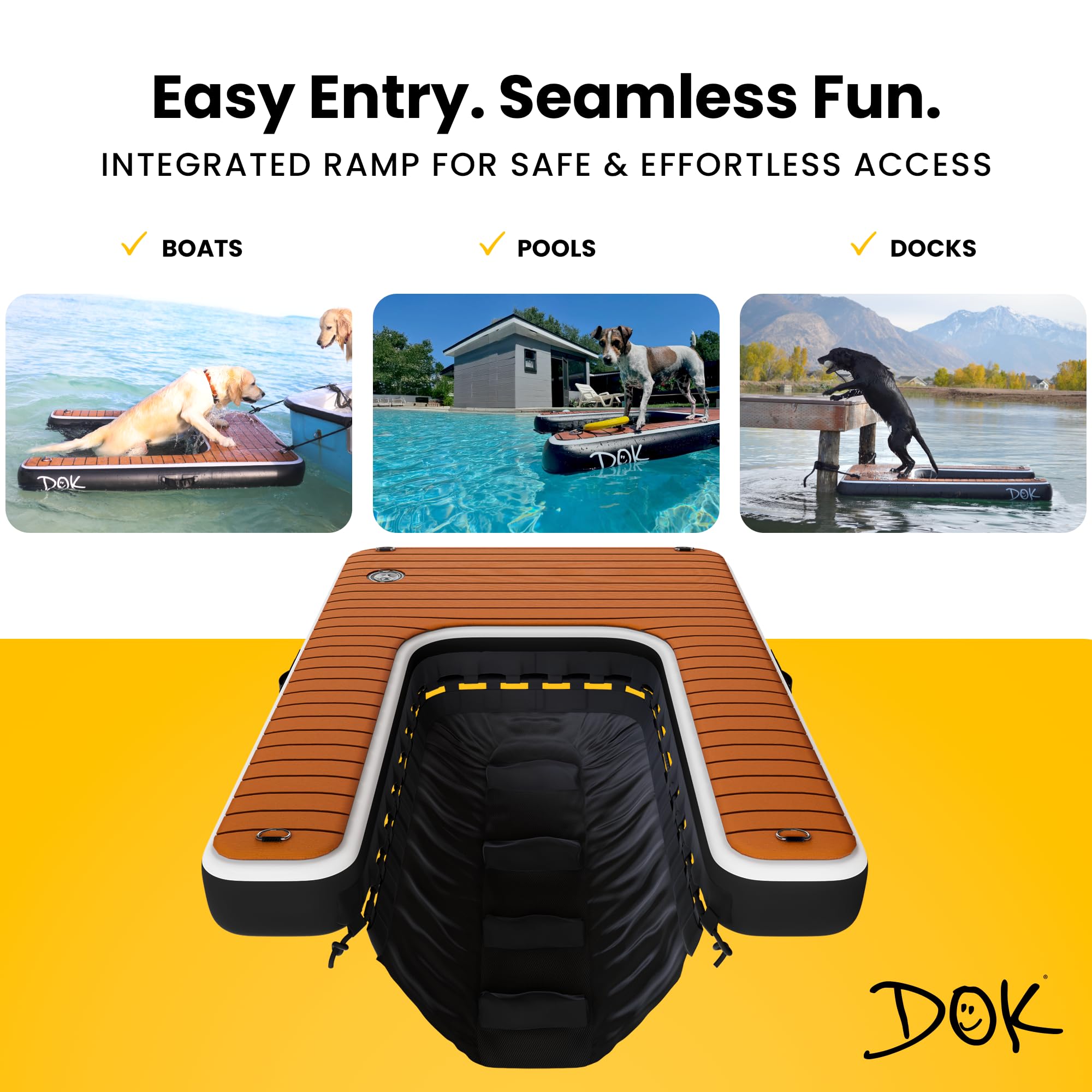 DOK Dog-DOK pontoon boat setup for flexible water access