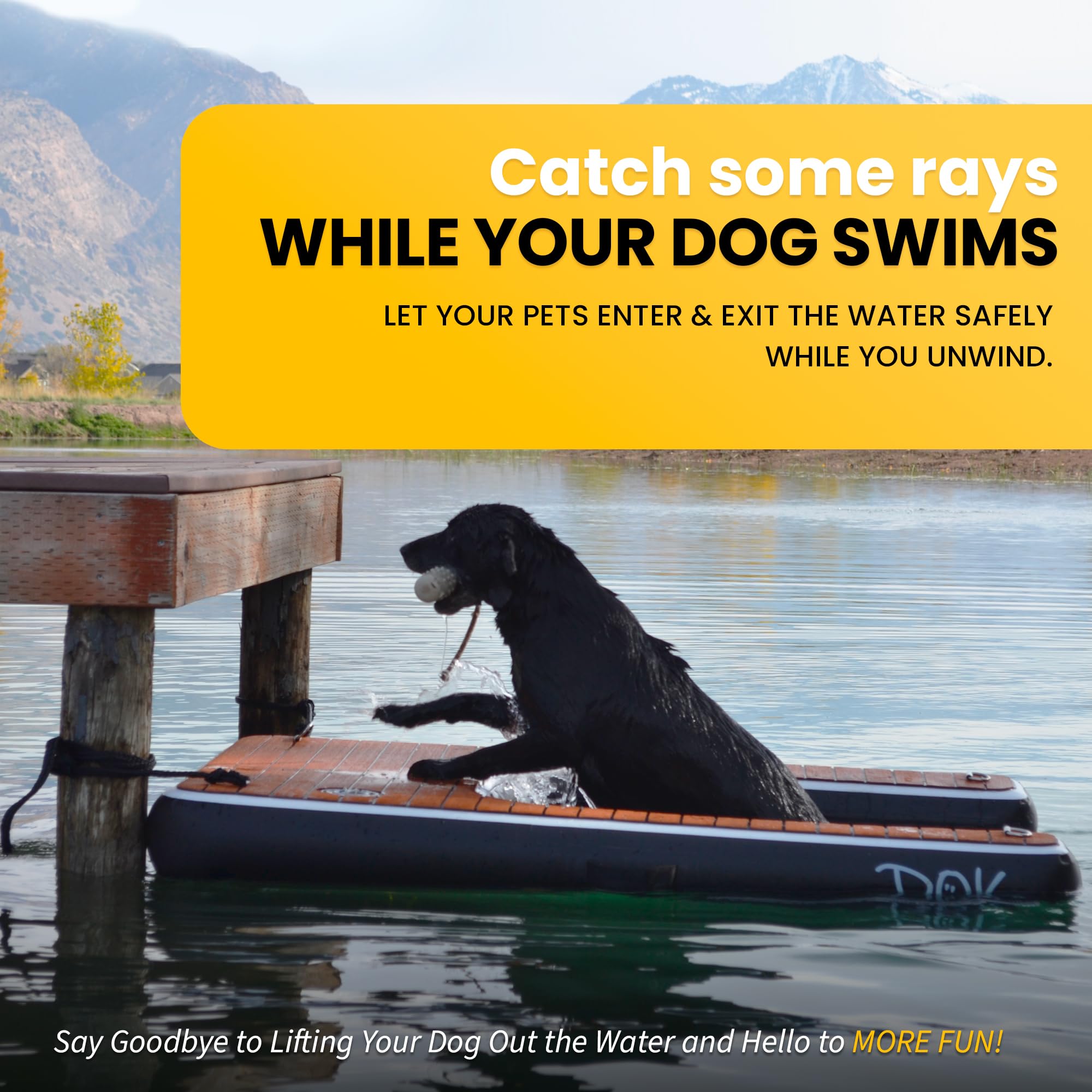 DOK Dog-DOK non-slip EVA foam deck provides secure traction on wet surfaces