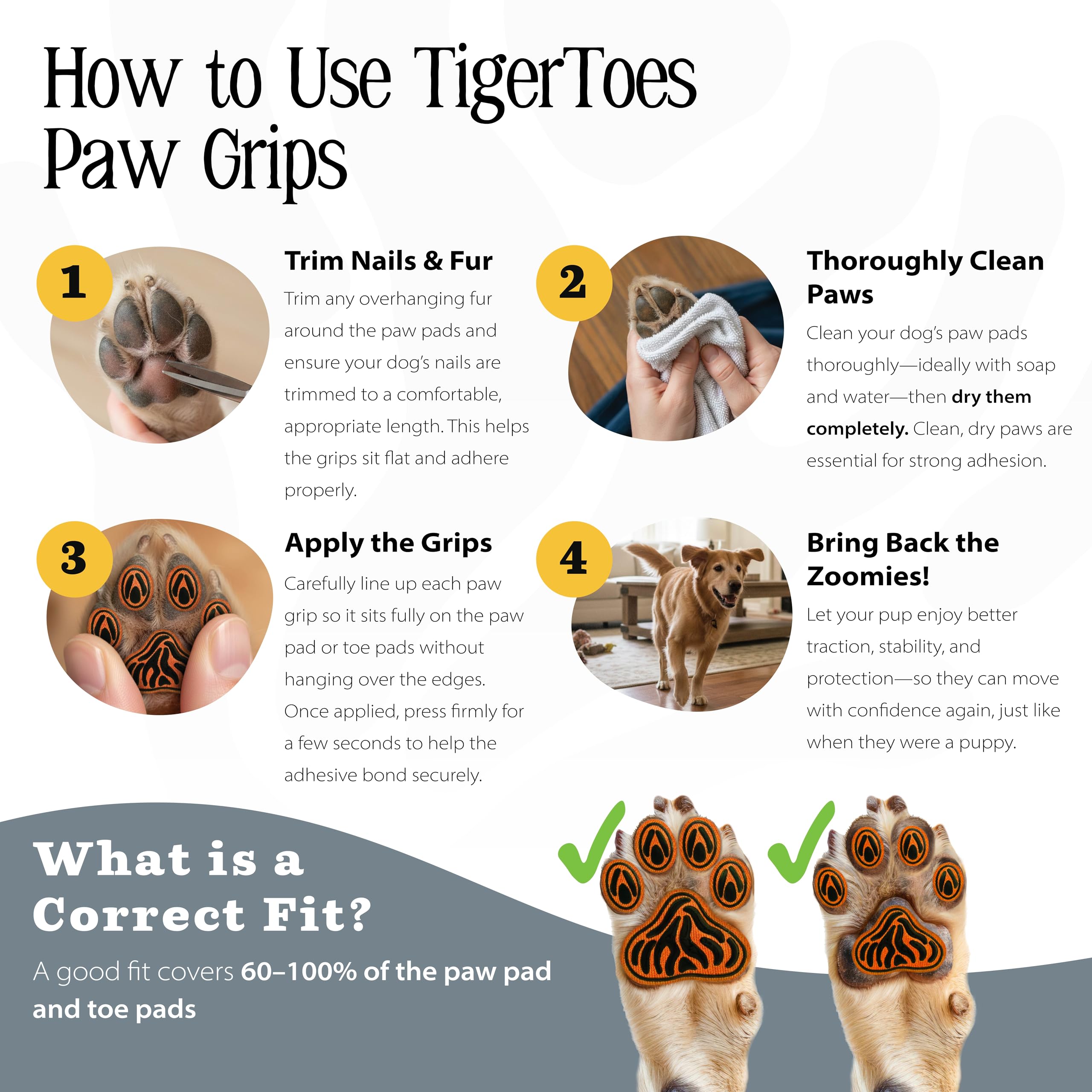 DOK TigerToes disposable grips simplify cleanup and replacement.
