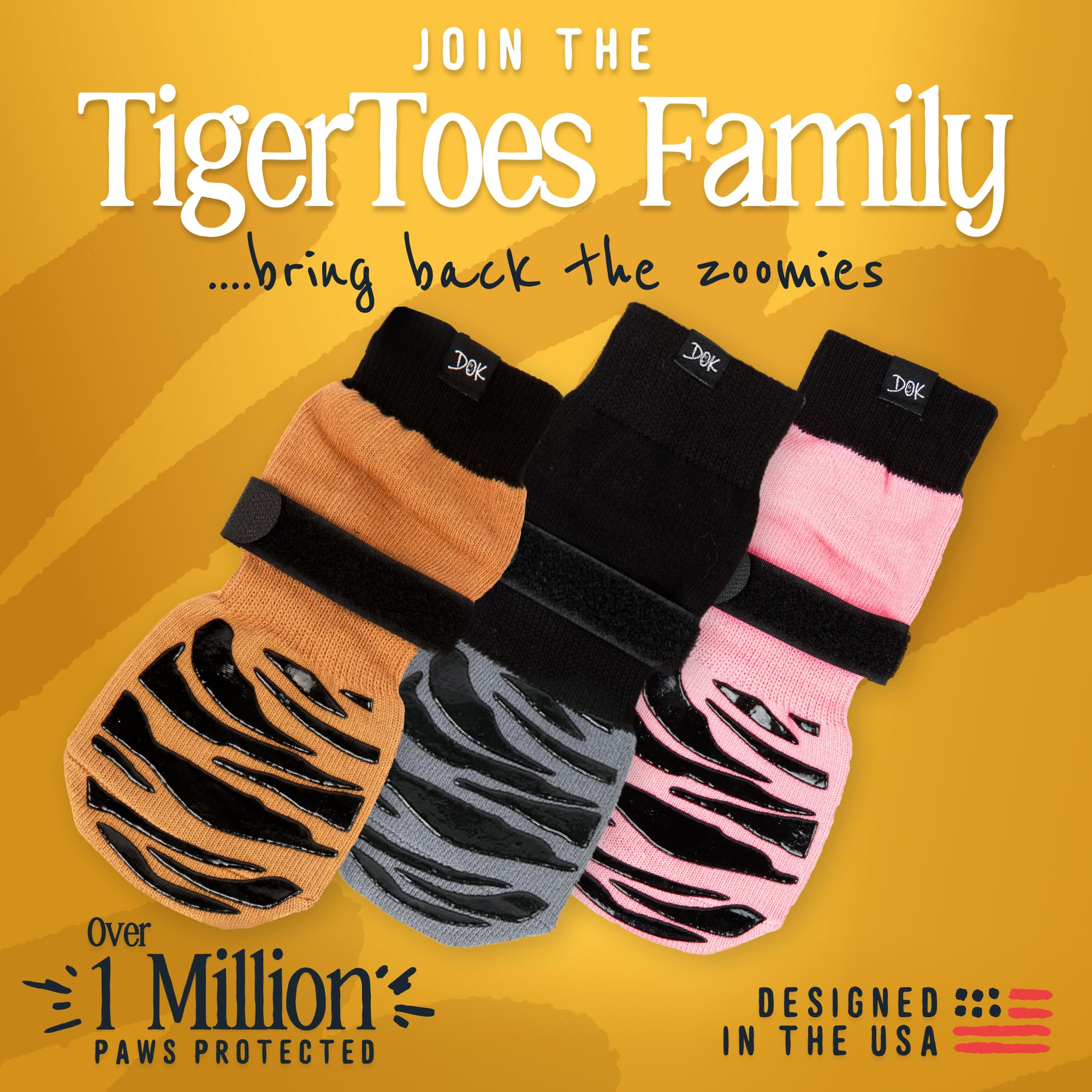 DOK TigerToes XXL sassy pink pack displays a size option for large dogs.