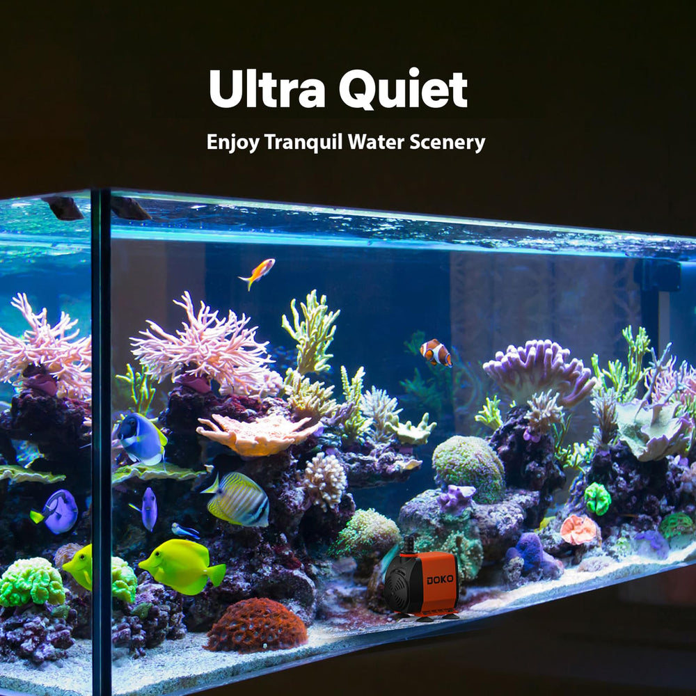 DOKO 1050GPH unit with ultra-quiet motor for peaceful aquarium scenes