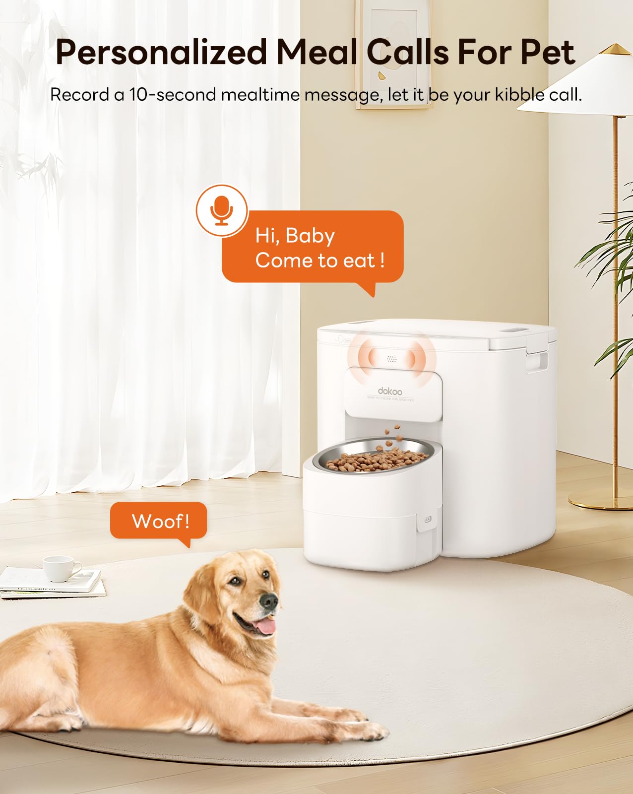 Dokoo anti-jam rotator reducing kibble clogs