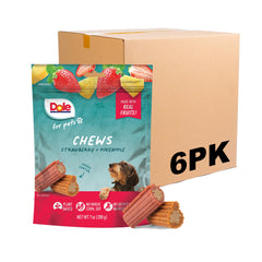 Dole for Pets dog chews with real strawberry and pineapple flavor for tasty rewards.