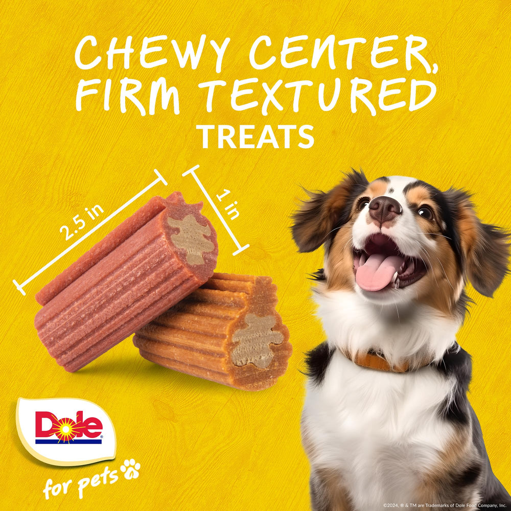 Plant-based Dole for Pets treats without wheat, corn, or soy for gentle ingredient choices.