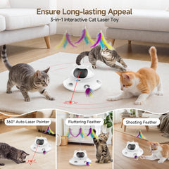 DOLOEDY cat laser toy 360° laser pattern promotes chasing and exercise.