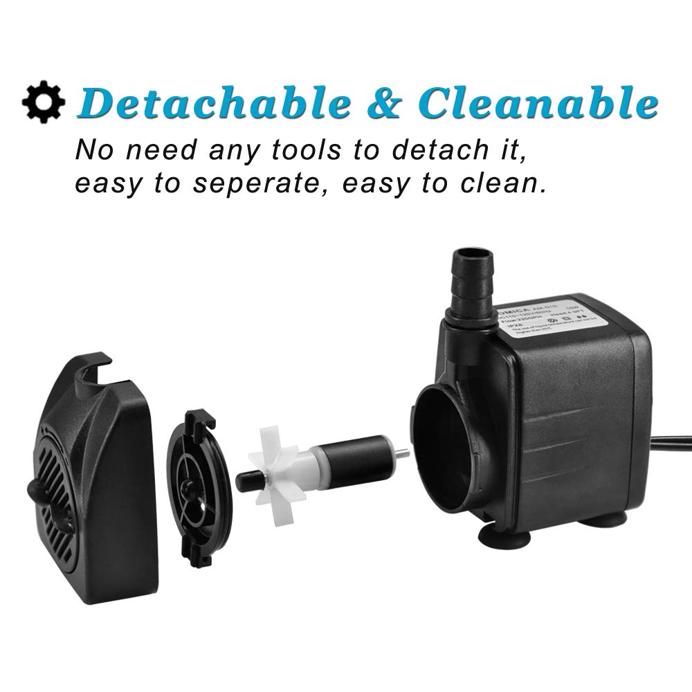 DOMICA 220GPH pump easy-clean design enabling quick maintenance