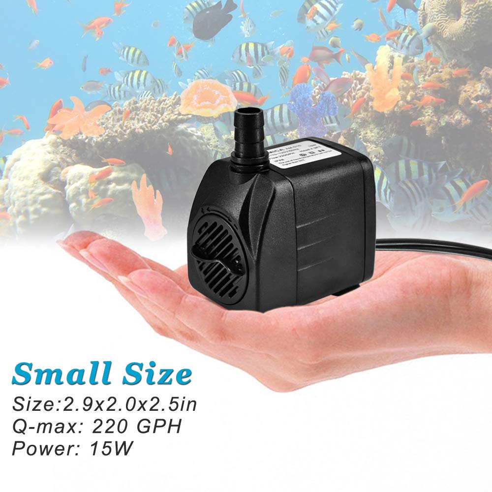 DOMICA pump installed in a water feature demonstrating spray options