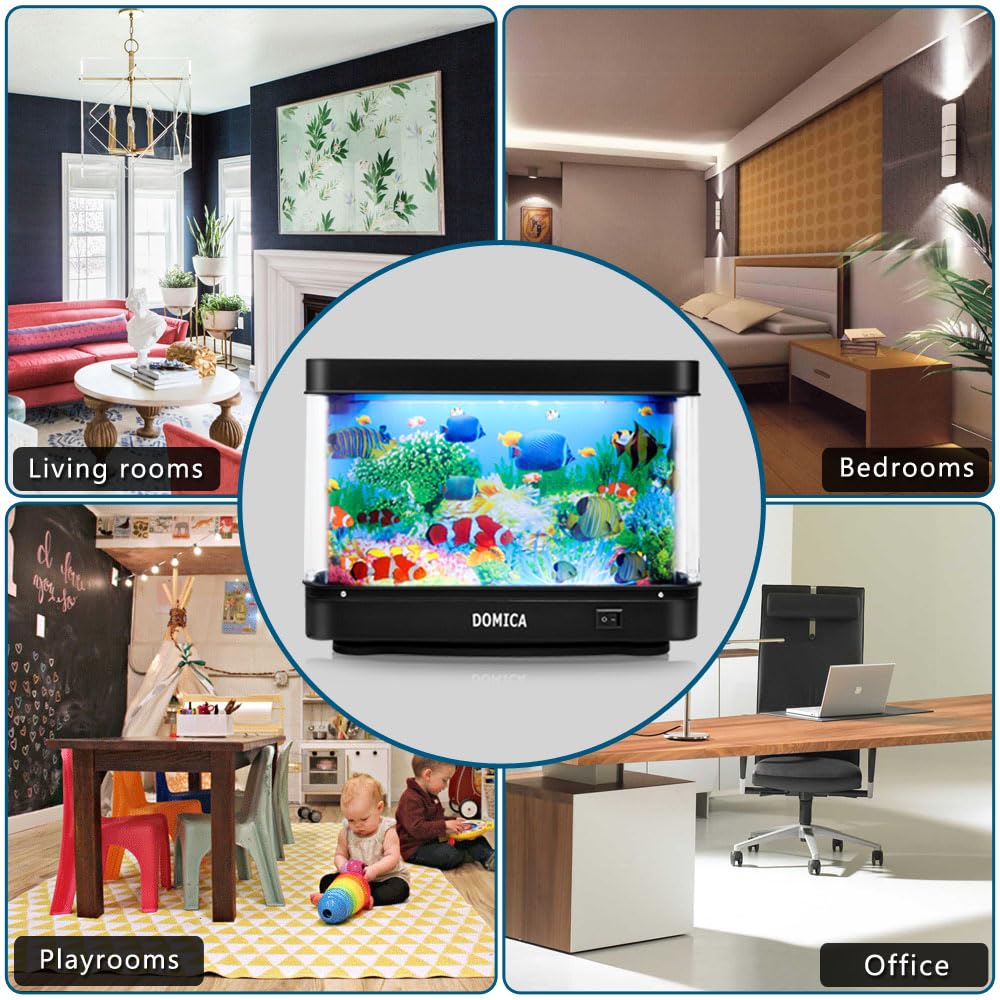 DOMICA artificial aquarium LED mood light creates calming color ambiance