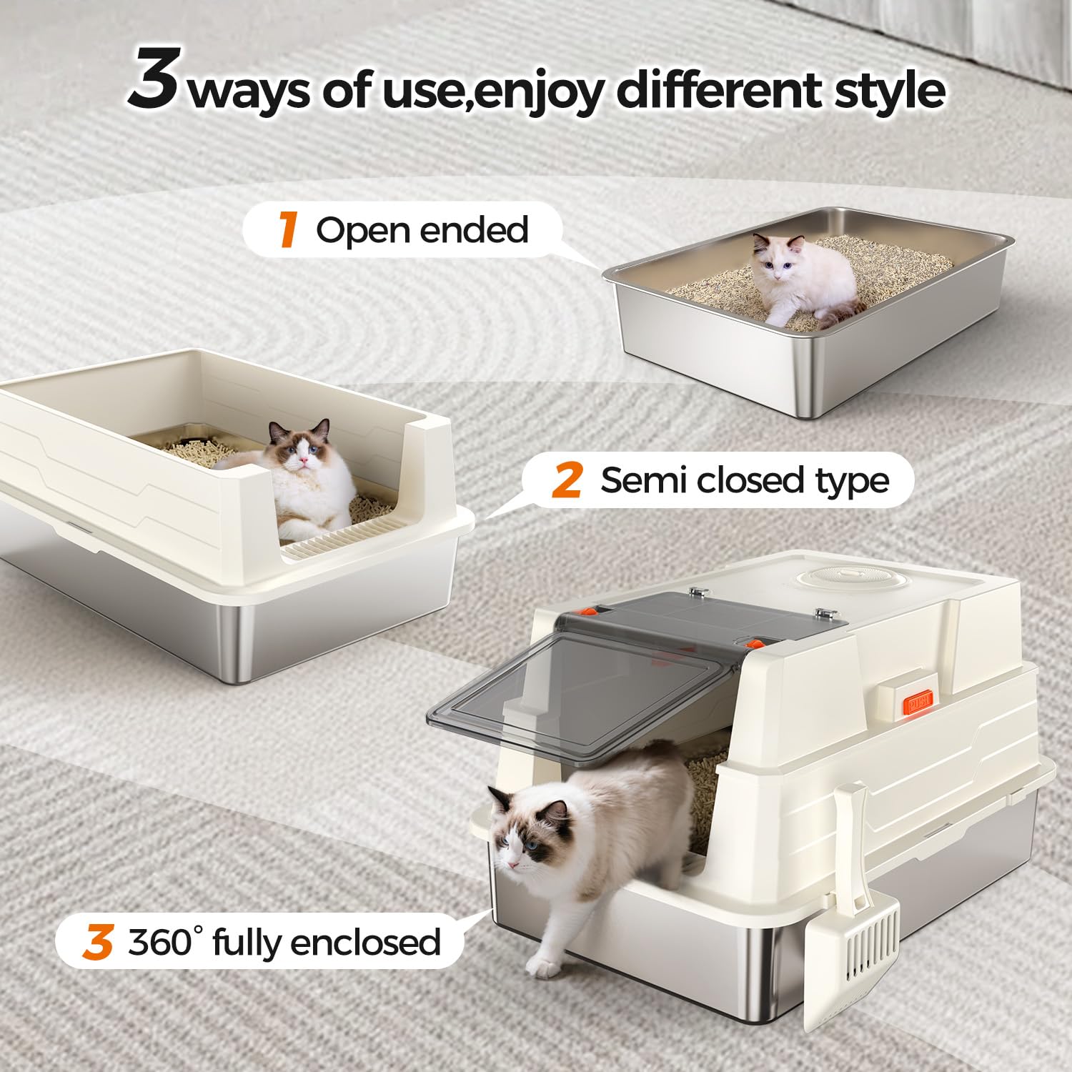 Donlinno XXXL lid with 180-degree flip door for quick scooping.
