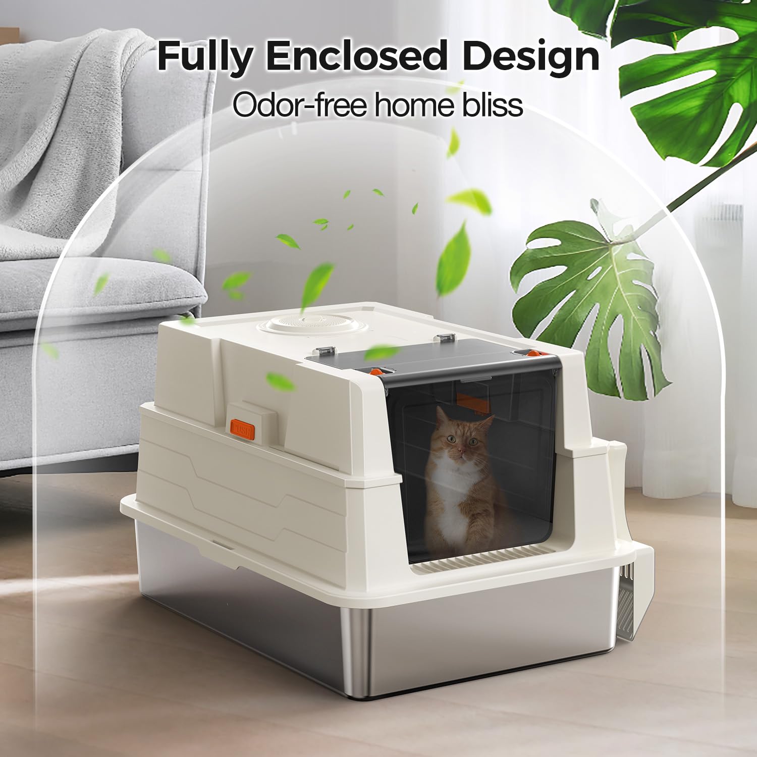 Donlinno XXXL stainless litter box features a 6-inch deep pan to keep litter contained.