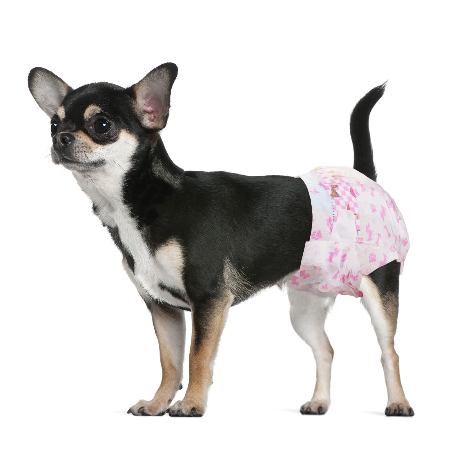 Dono disposable dog diapers female with fur-safe fasteners for a gentle, secure fit.