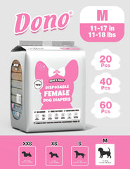 Dono dog diapers adjustable fasteners for a secure fit