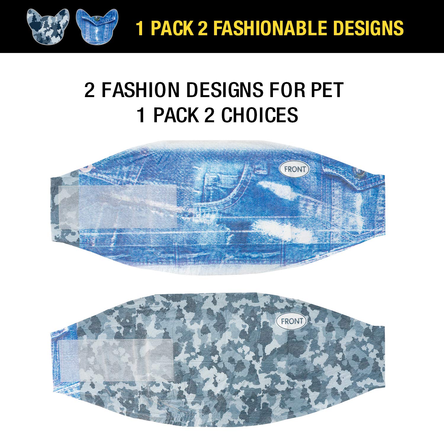 Dono Dog Diapers adjustable fasteners securing the wrap without fur snag