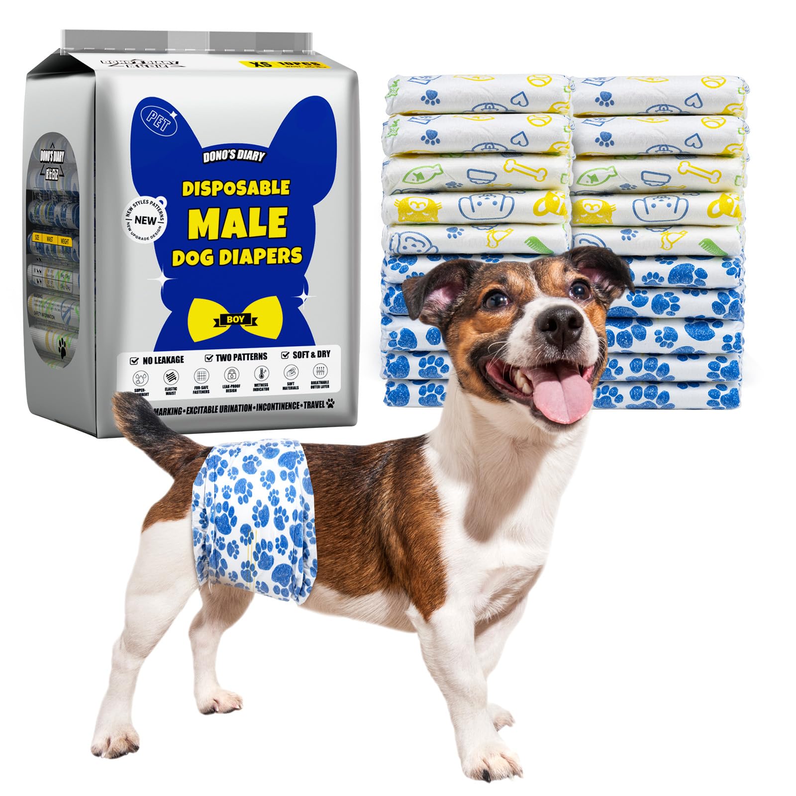 Dono Dog Diapers XSmall wrap demonstrates secure, comfortable fit for small dogs