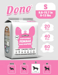 Dono dog diapers feature a 3D breathable surface and adjustable fasteners for secure wear.
