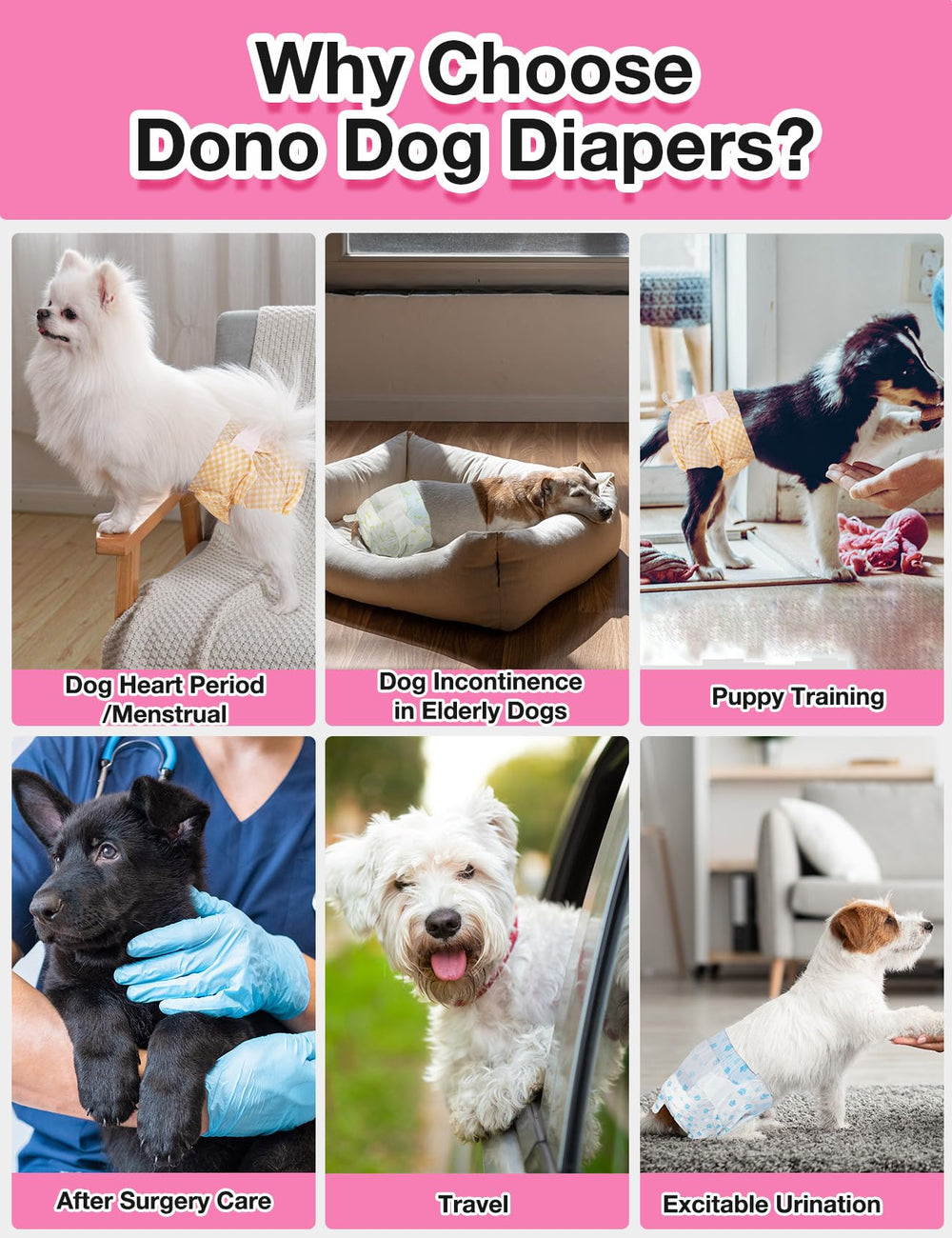 Dono diapers come in cute patterns, ideal for multi-pet households and daily use.