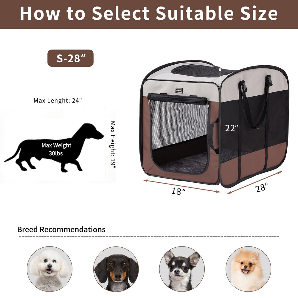 DONORO sturdy wire frame provides escape-proof security for pets.