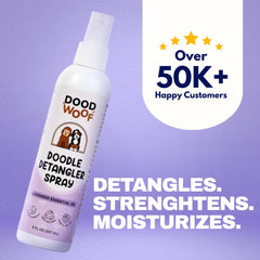 Dood Woof quick dematting glide minimizes tugging during brushing.
