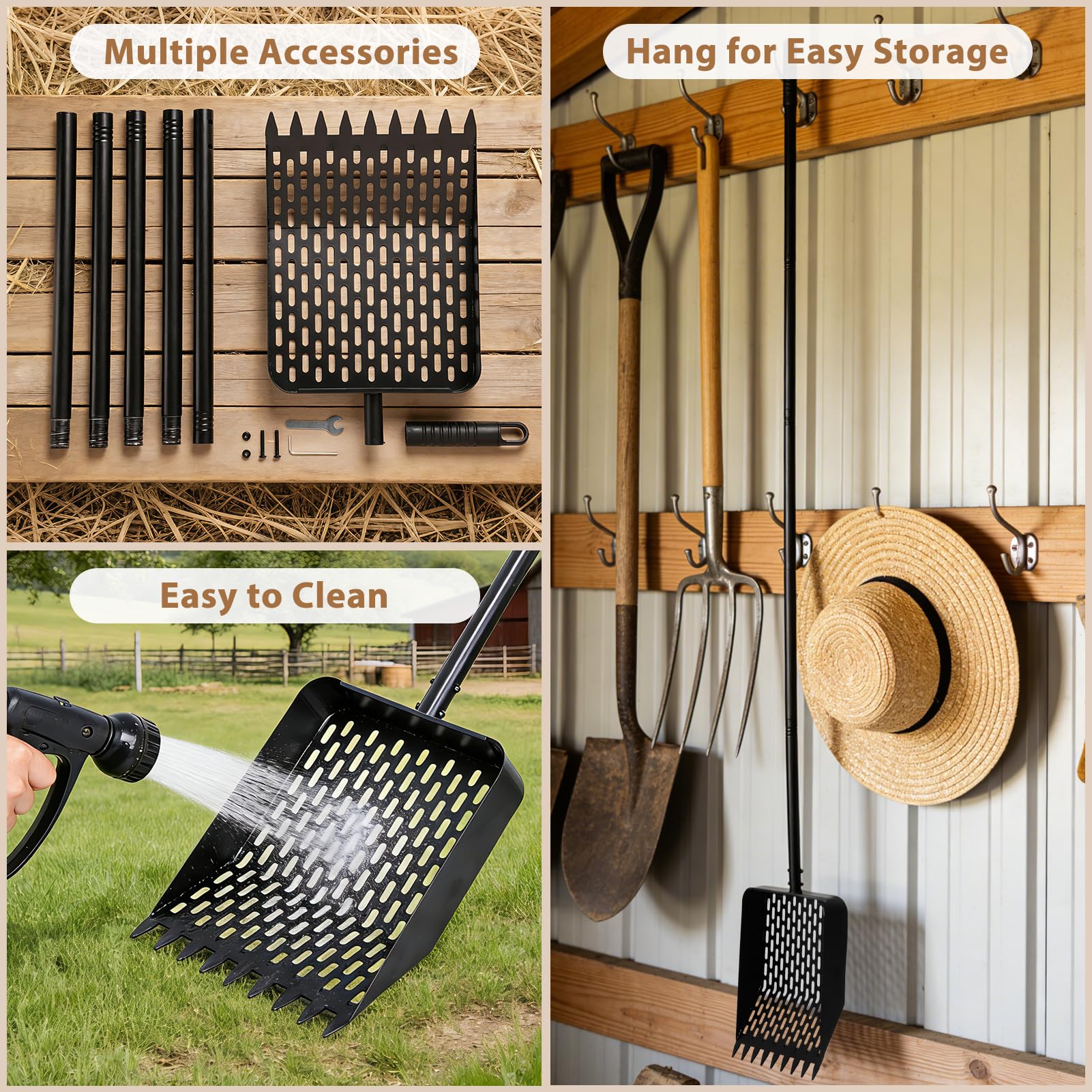 DOODLEBEAN easy-clean coop tool with smooth finish for quick washing.