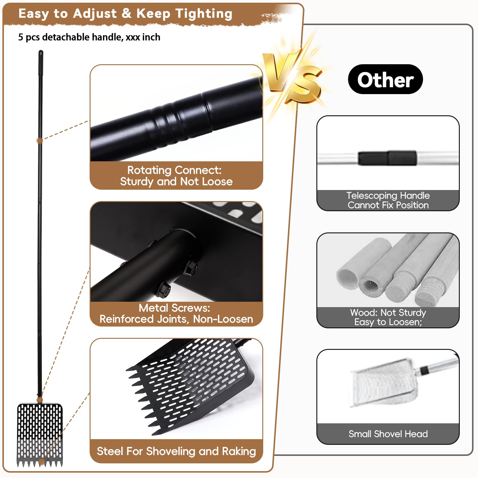 DOODLEBEAN heavy-duty alloy steel construction resists rust and heavy waste.