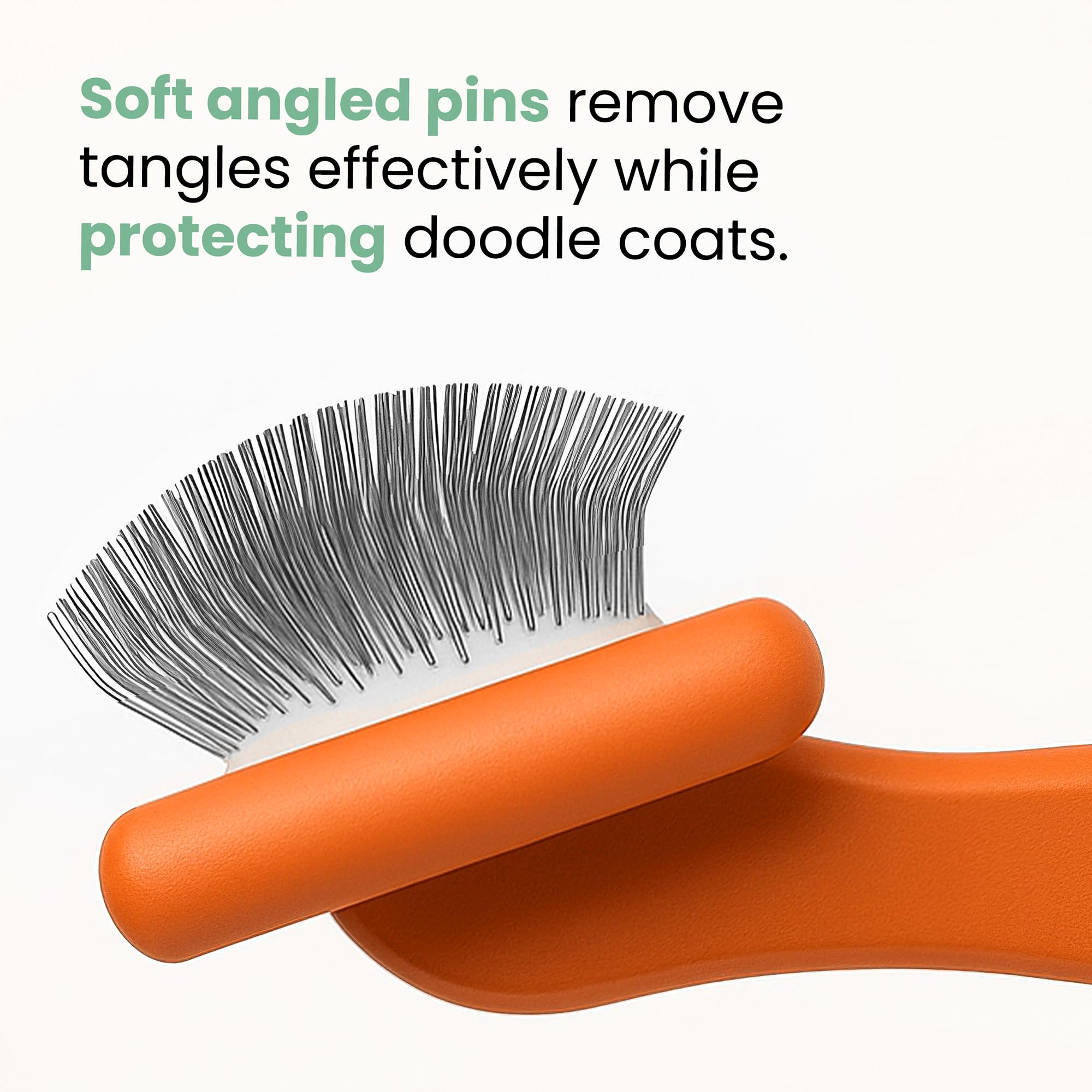 DOODLEEZ soft curls grooming demonstrates gentle brushing on sensitive doodle coats