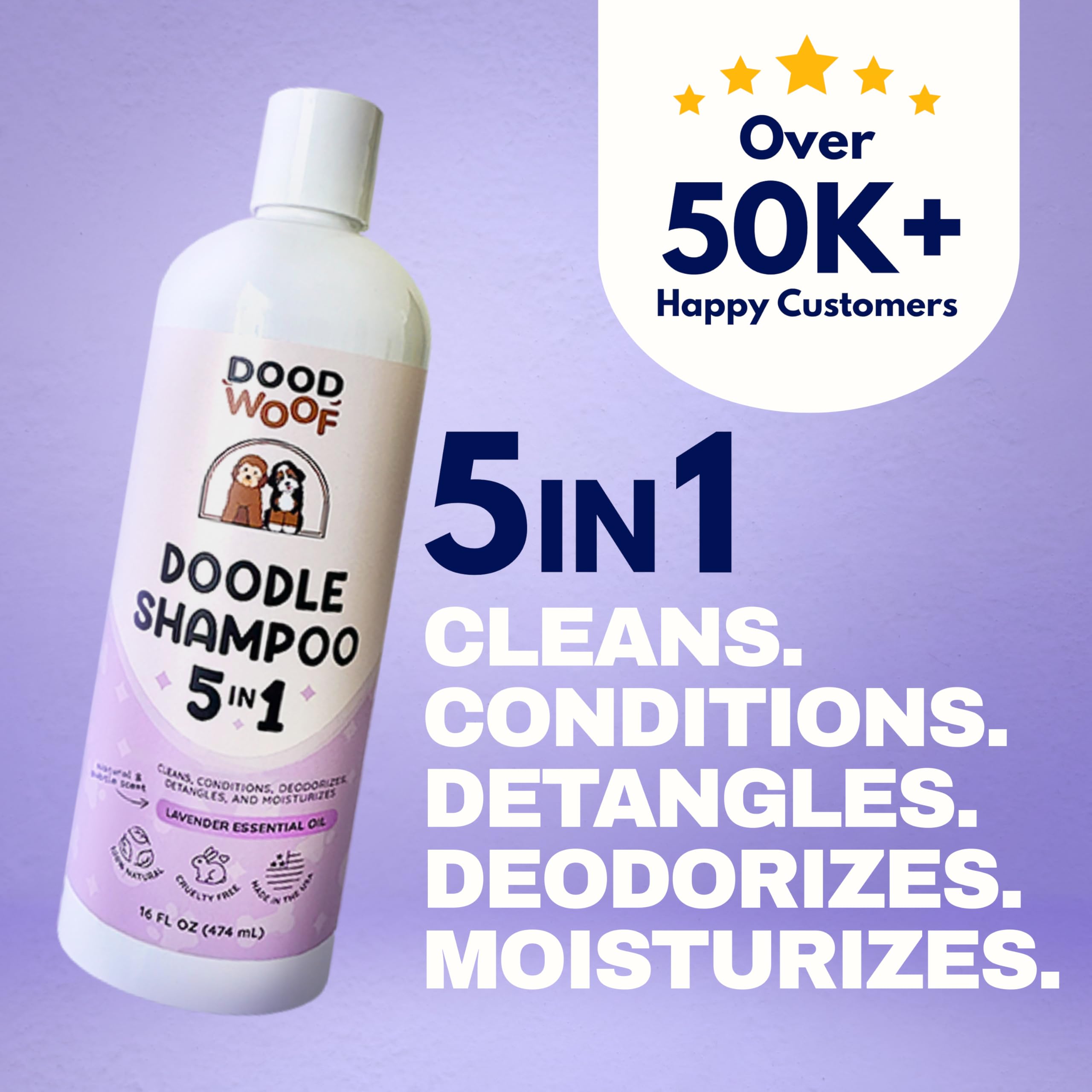 DOOD WOOF shampoo-foam forms a gentle lather for sensitive-skinned doodles.