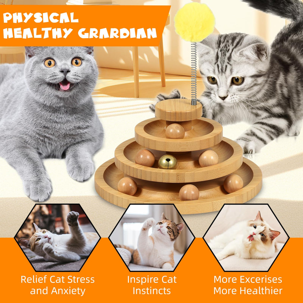 DoogCat cat-ball-track wooden design close-up highlighting premium material.