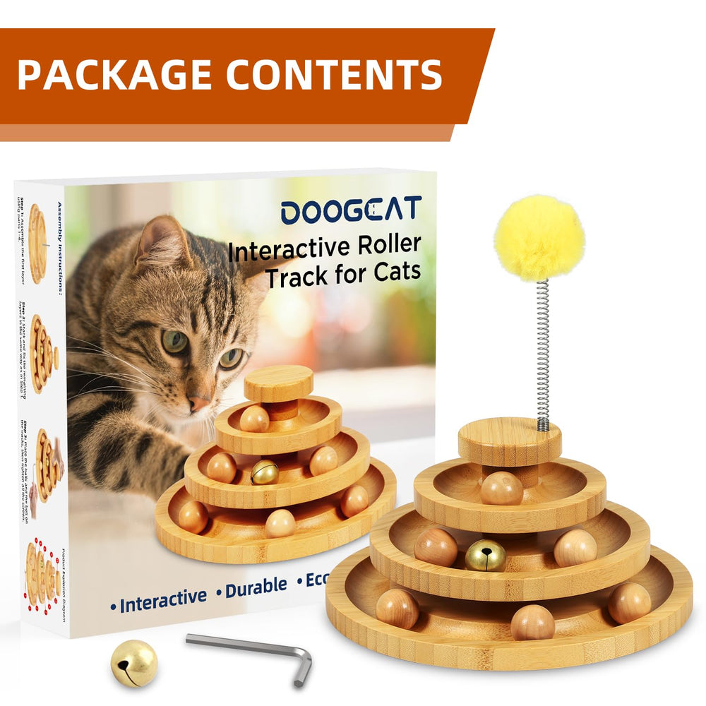 DoogCat non-slip base stabilizes the tower for steady play.