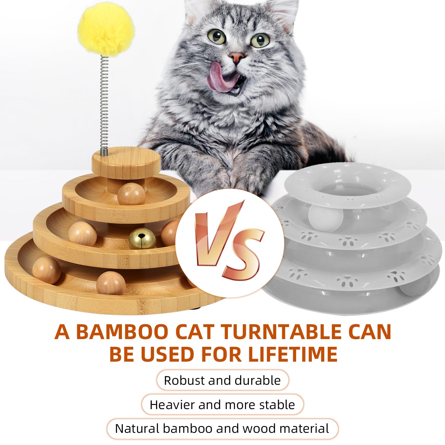 DoogCat premium wooden track delivers durable, smooth ball movement.