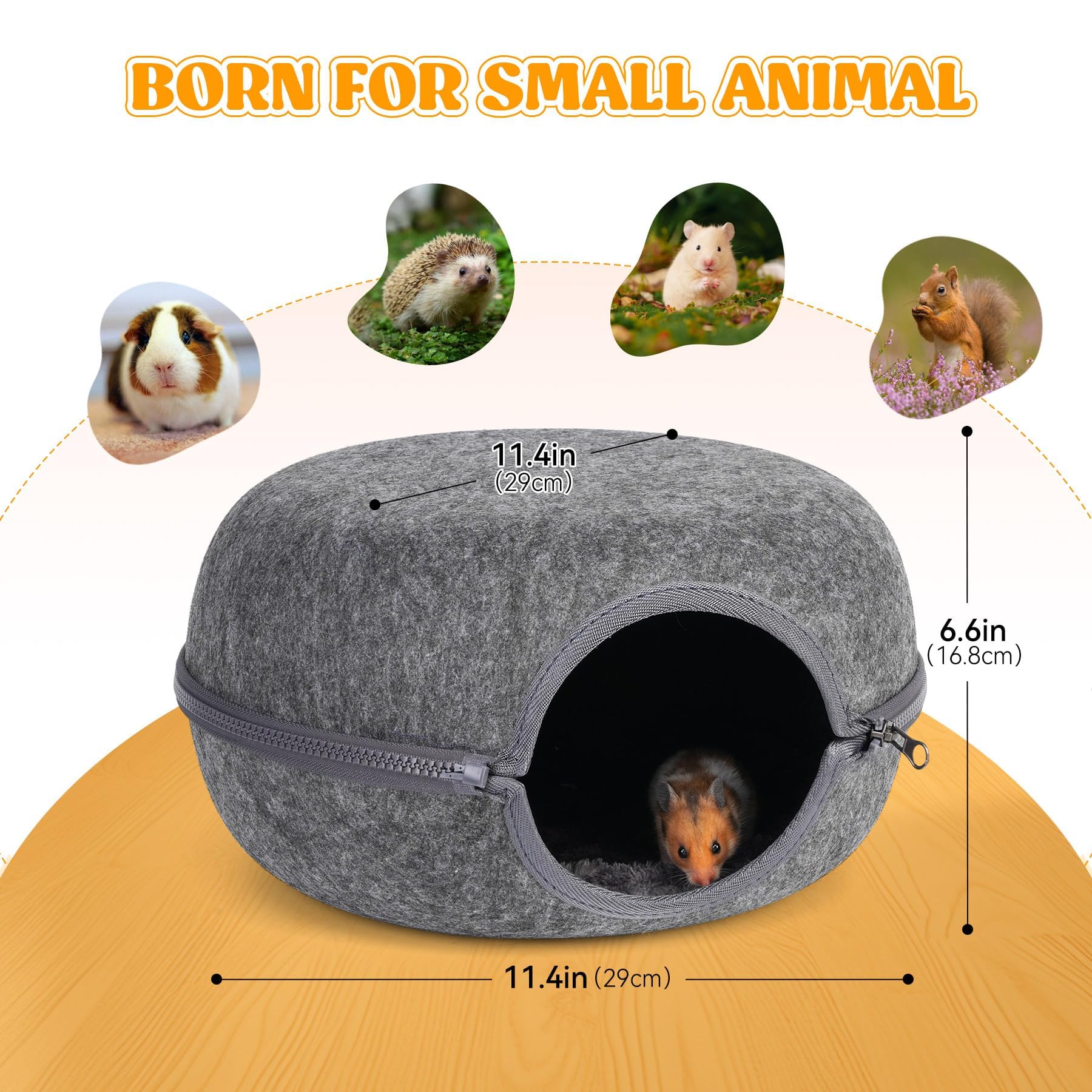 DOOKRON guinea pig bed with two-function design for hiding and resting.