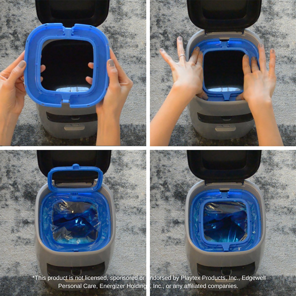 Dooli refills seal with a knot when full for tidy disposal.