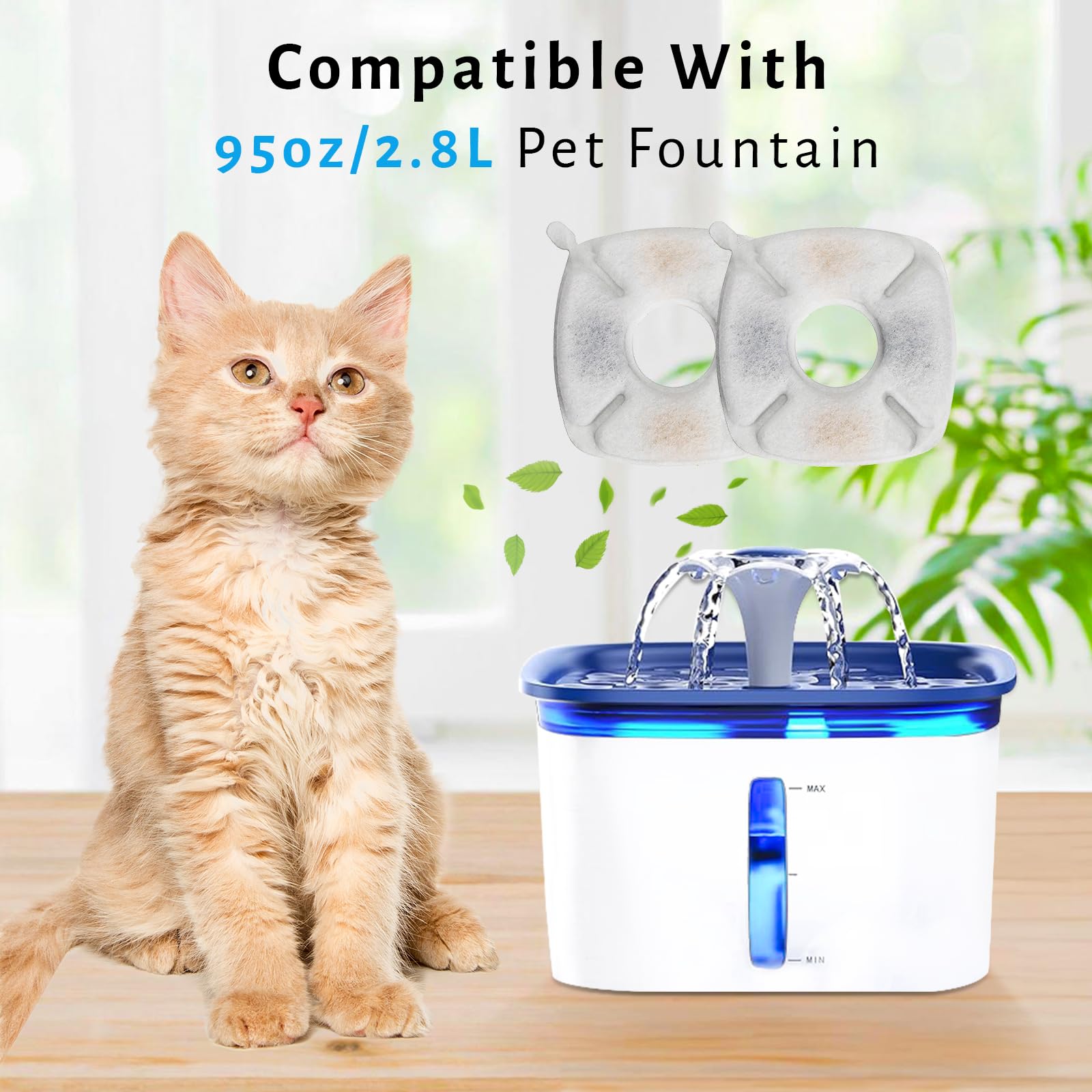 DOOOB cat fountain filter cotton layer traps debris for cleaner water