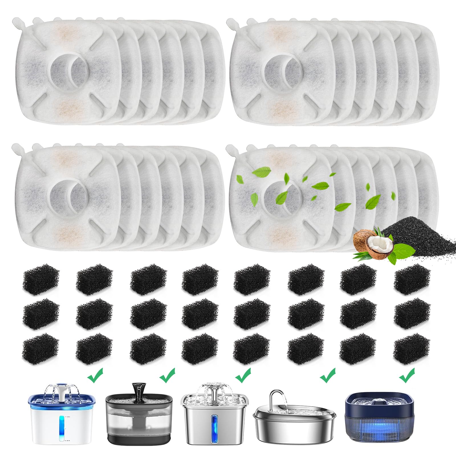 DOOOB cat fountain filter packaging shows 24 packs for easy refills