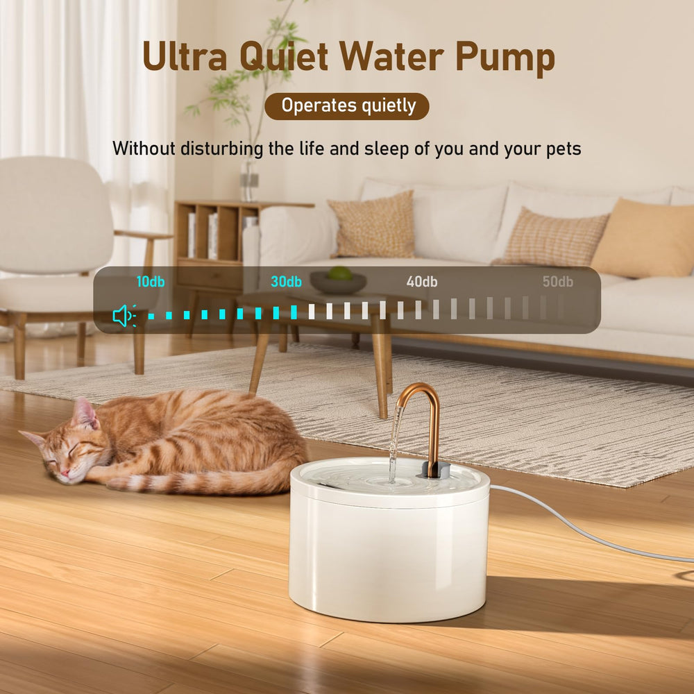 DOOOB ceramic cat fountain filter system with carbon filter and sponge filtration
