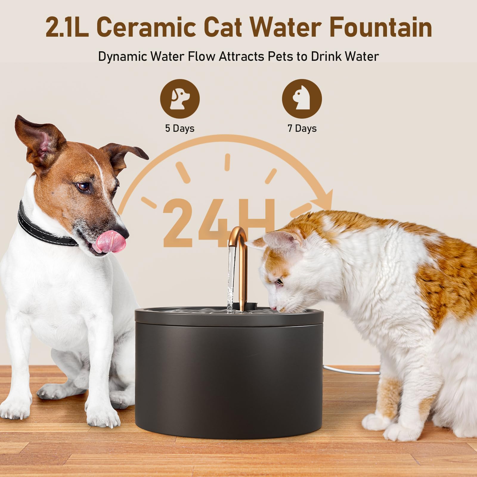 DOOOB ceramic fountain filtration system with double filters