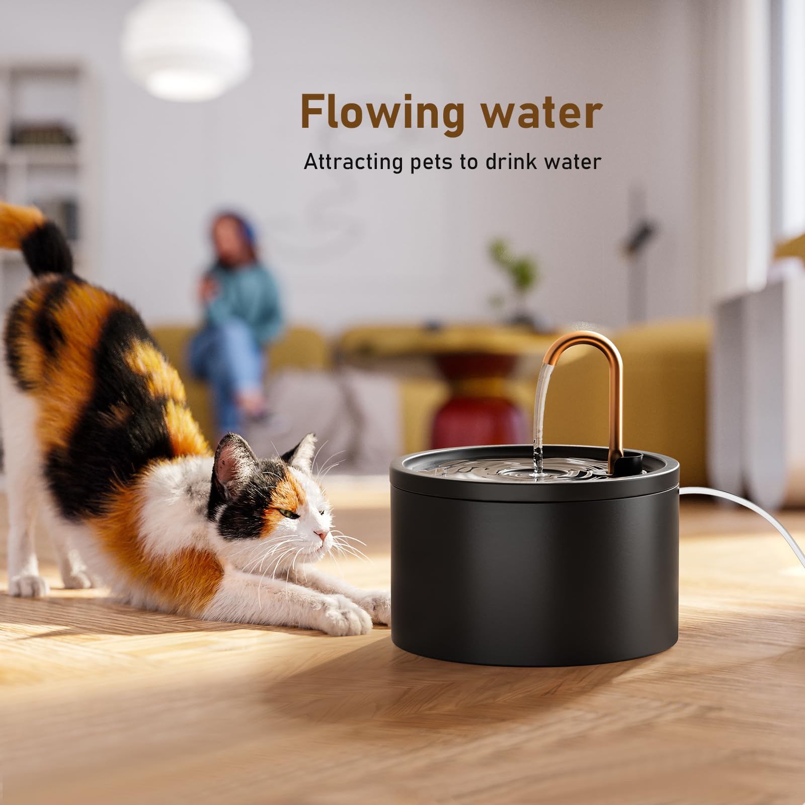 DOOOB ceramic fountain flow modes demonstrating free-fall and bubble streams