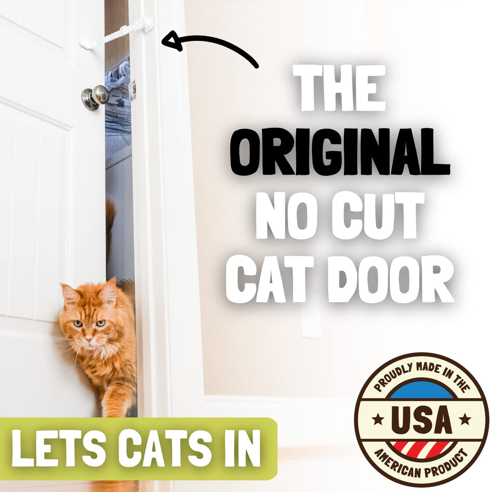 Door Buddy dog-proof strap prevents dogs from entering cat spaces.