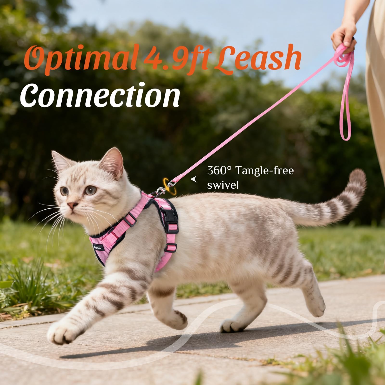 Dooradar foam-padded harness provides soft comfort during walks.