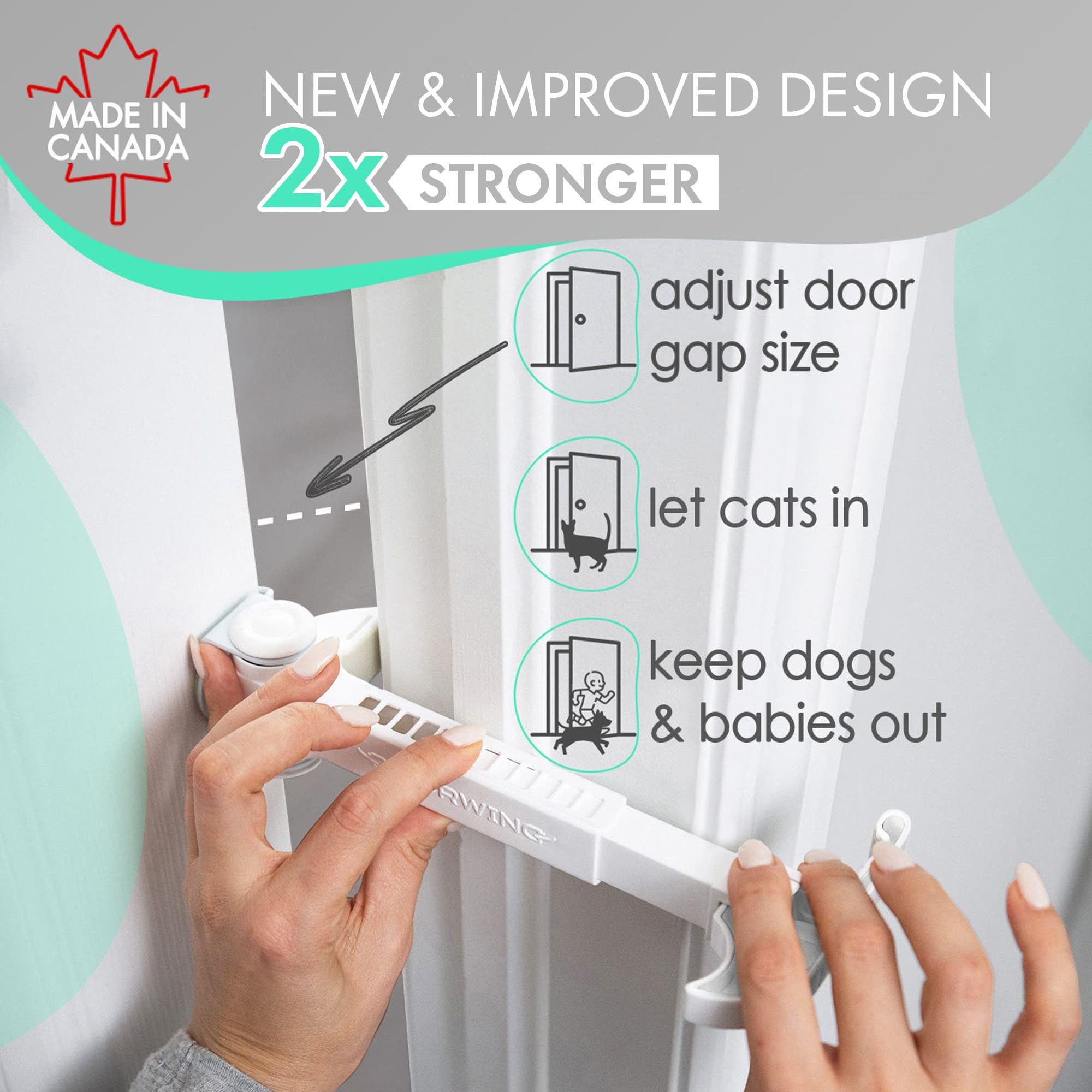 DOORWING cat door gap adjustment up to five inches for cat access.