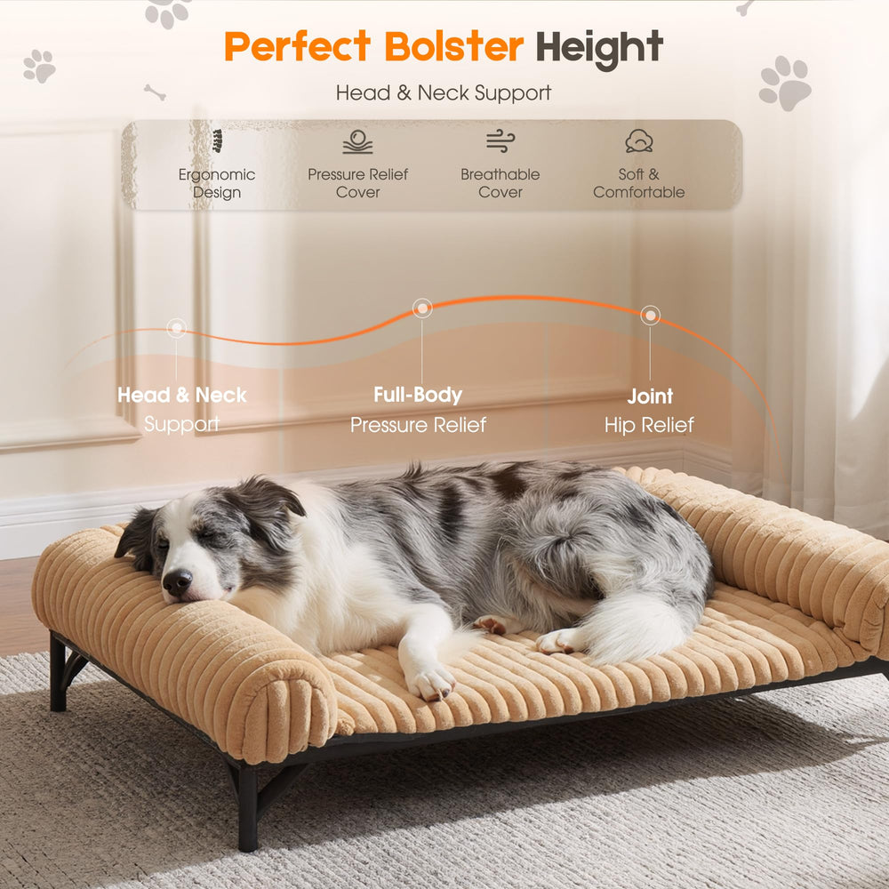 DOPEDIO elevated bed shows anti-slip feet for stable lounging during naps.