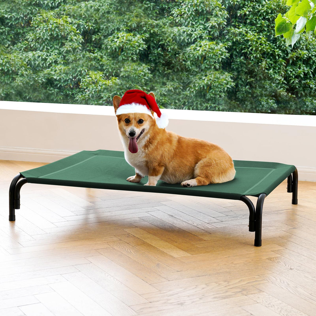 DOPEDIO elevated dog bed with mesh surface keeps pets cool outdoors