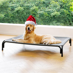 DOPEDIO elevated dog bed frame gray with tool-free setup