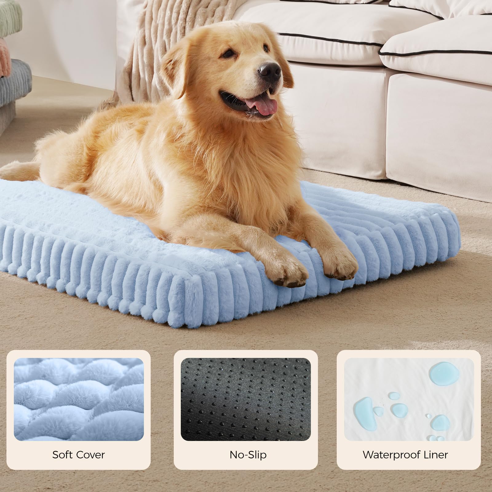 DOPEDIO bed with non-slip base dots to stay in place.