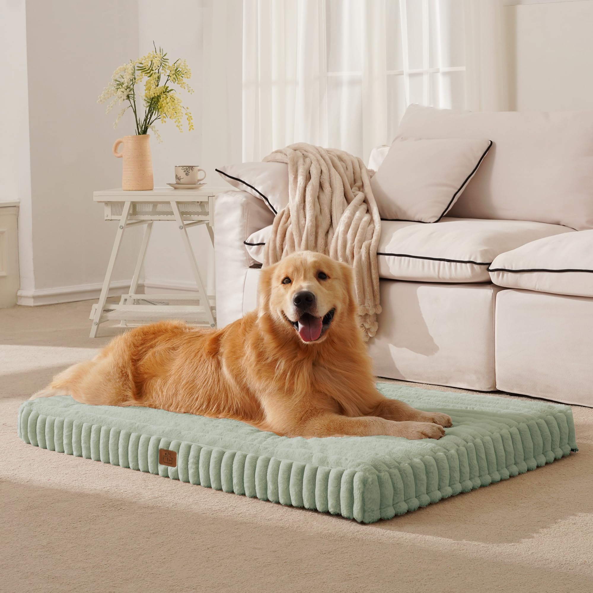 DOPEDIO orthopedic dog bed front view showing supportive egg crate foam for large dogs