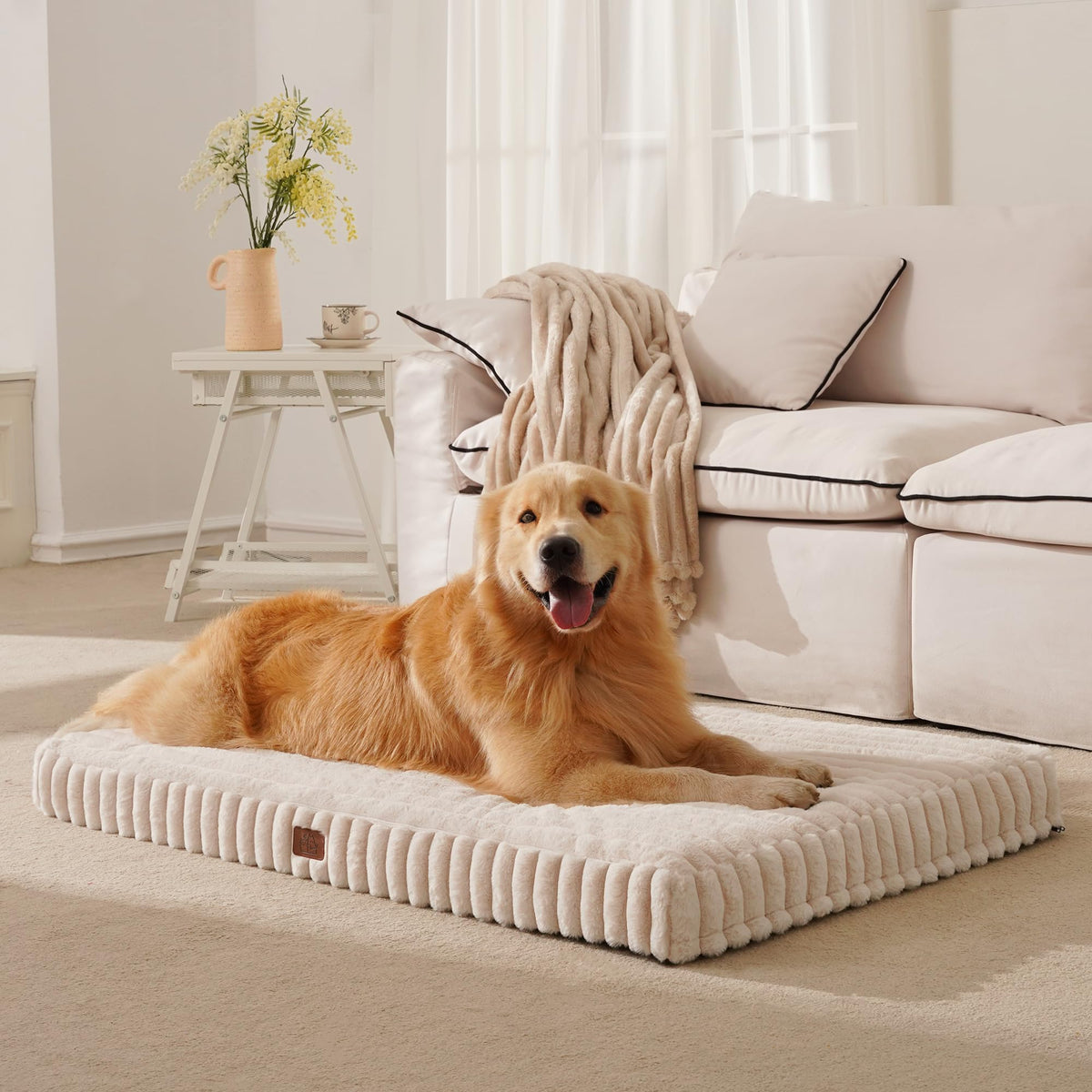 DOPEDIO orthopedic dog bed top view showing egg-crate foam for joint support.