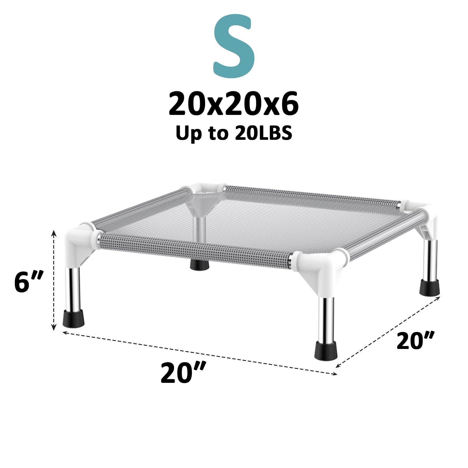 Dopliv bed with anti-slip feet stays stable on various surfaces.