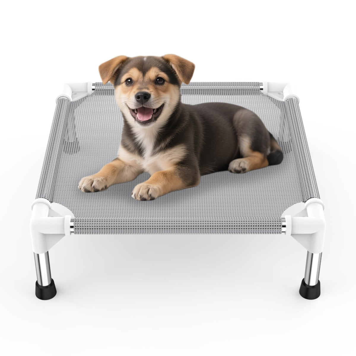 Dopliv elevated dog bed with Teslin cooling fabric for cool, comfortable naps.