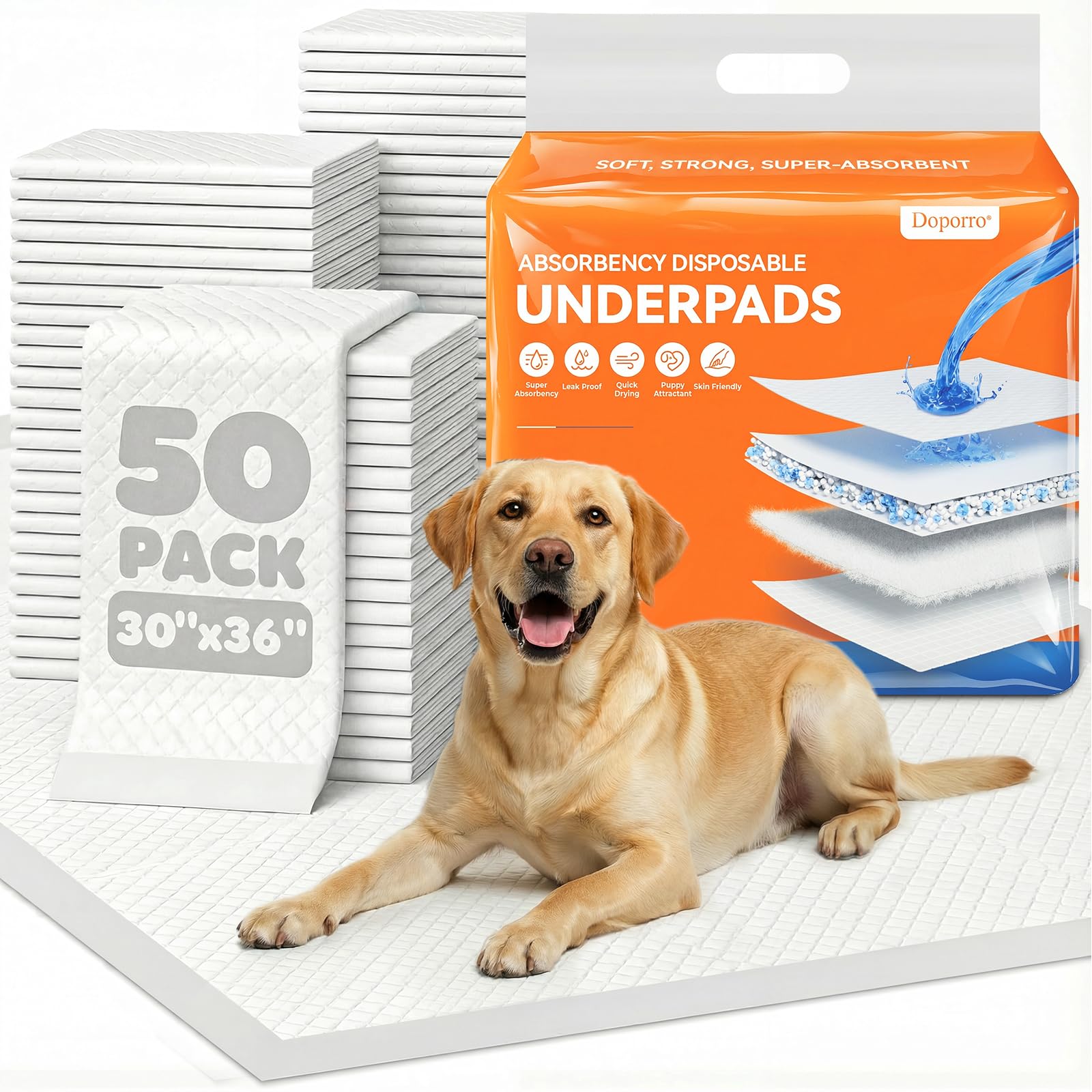 doporro 30x36 dog pee pad with adhesive tape stays in place