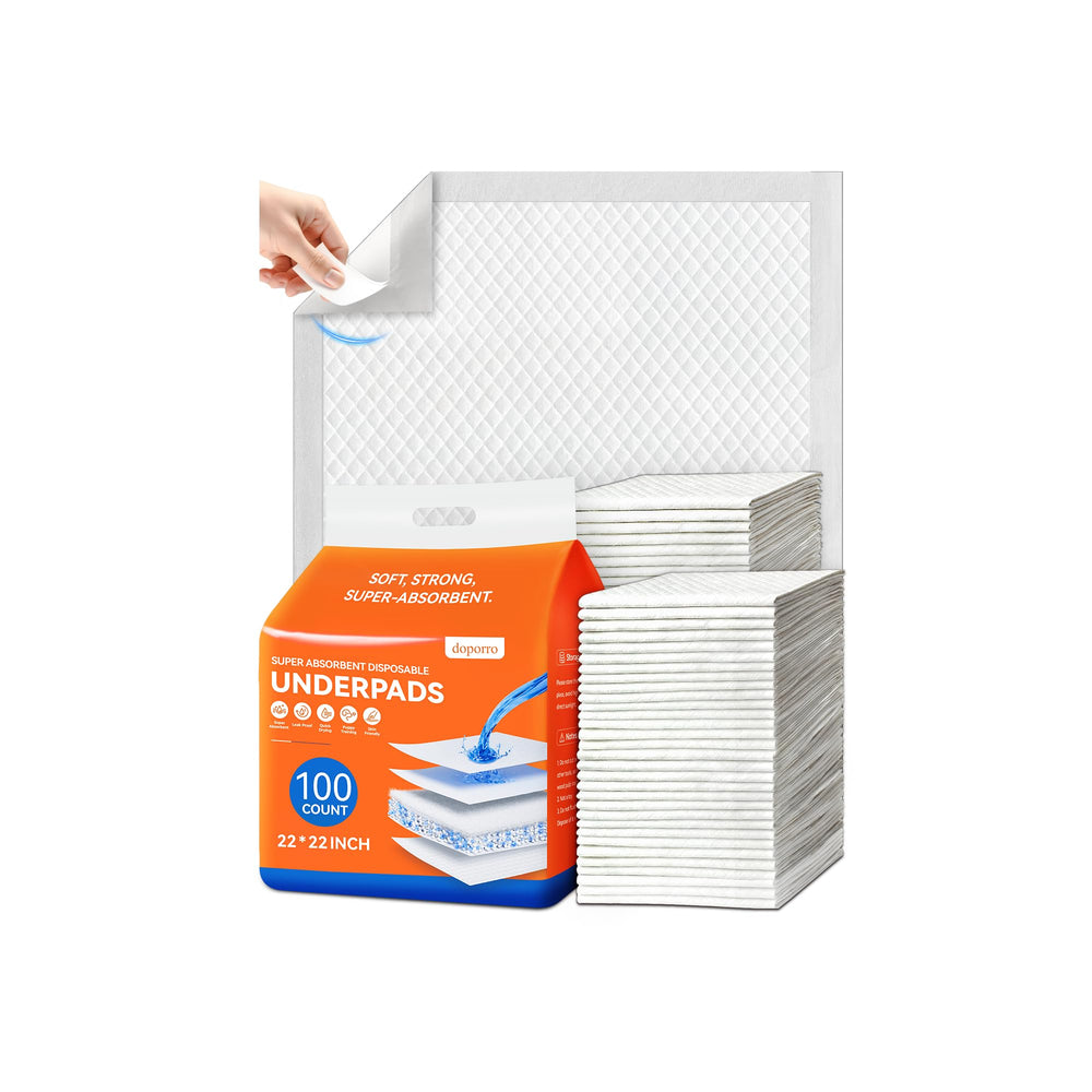 Doporro disposable puppy pads with absorbent-core for rapid liquid uptake